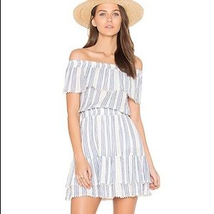 LoveShackFancy Elizabeth Off The Shoulder Striped Dress